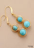 Boho Earrings, Dangle Earrings, Double Blue Turquoise
